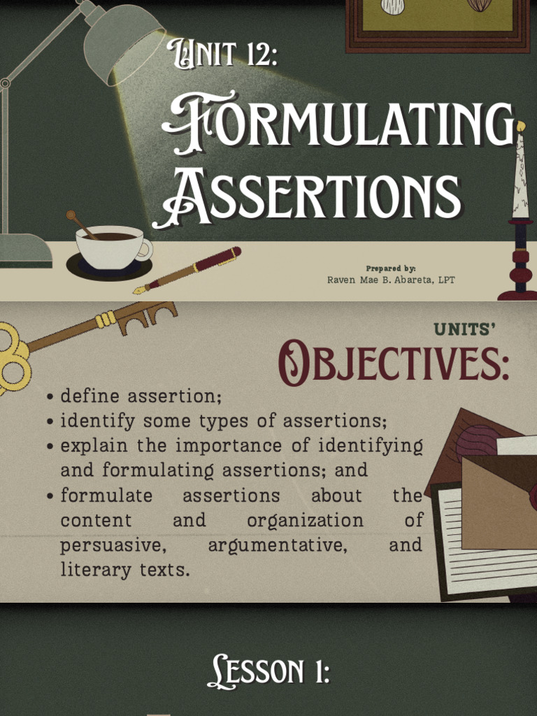 Unit 12 Formulating Assertion 20260211 203126 0000 | PDF | Essays ...