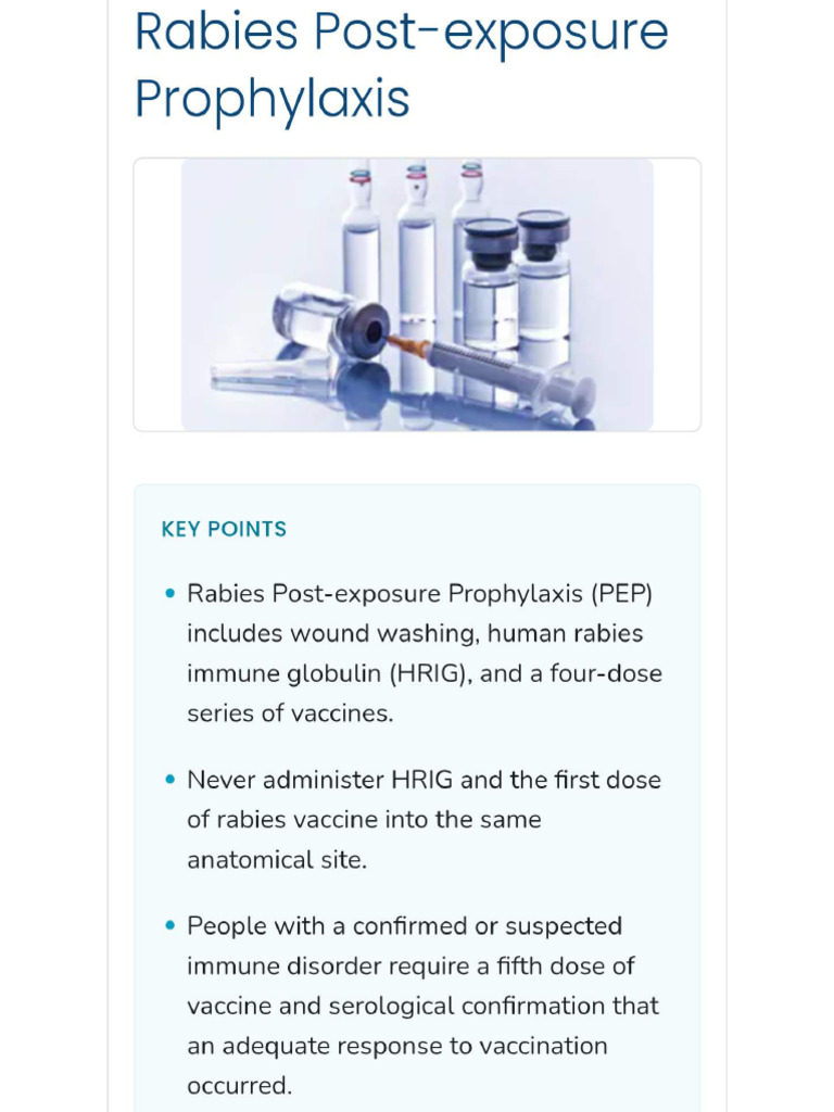 Rabies Post-Exposure Prophylaxis | PDF