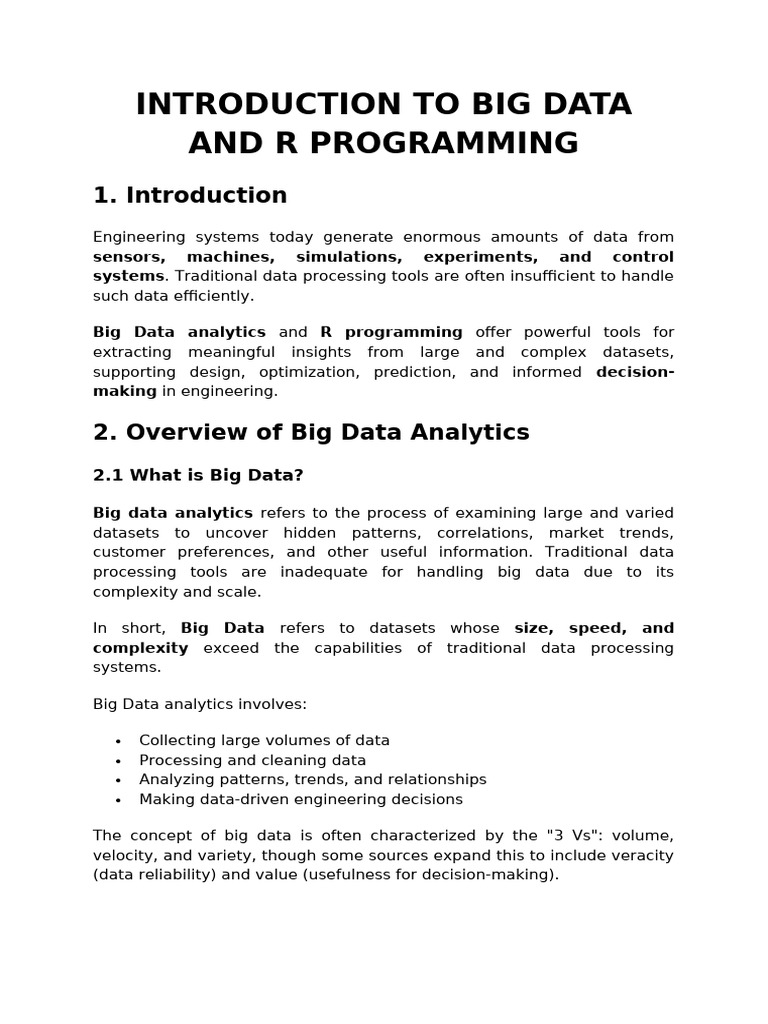 Introduction To Big Data and R Programming | PDF | Cloud Computing ...