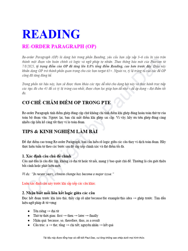Template PTE Version After 7th August READING - OP | PDF