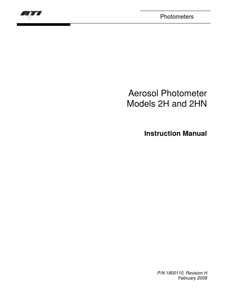 ATI Photometer Model 2H Manual | PDF | Electrical Connector ...