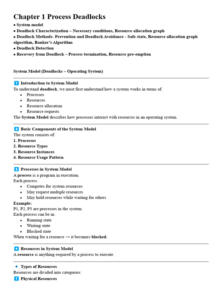 Chapter 1 Process Deadlocks | PDF