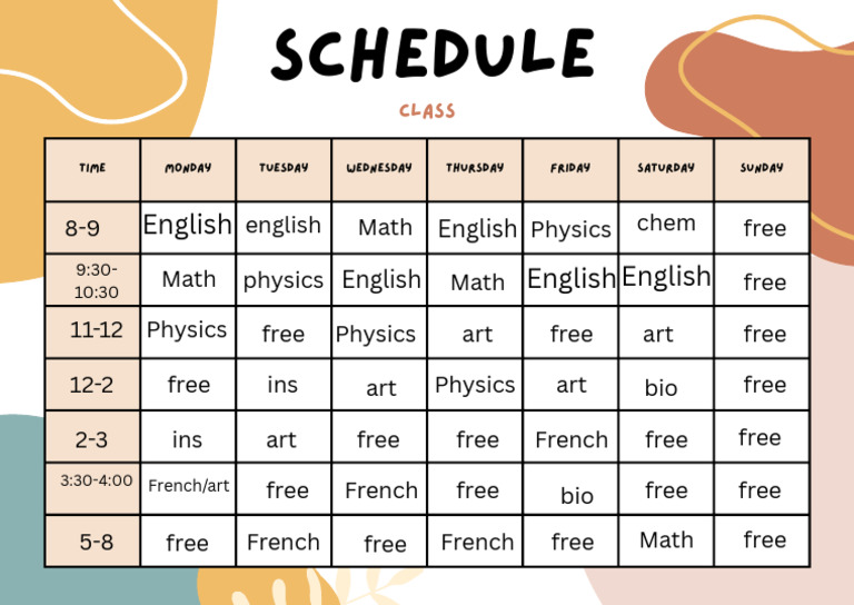 Schedule | PDF