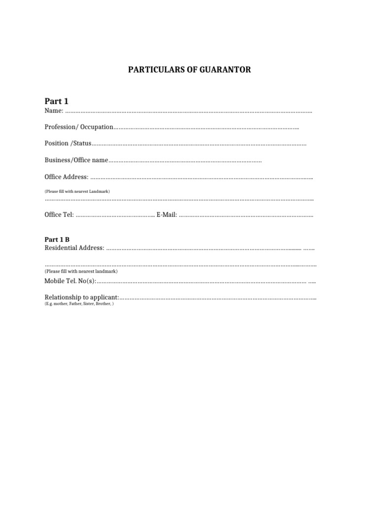Guarantor Form-SEP'S-New | PDF | Public Law | Private Law