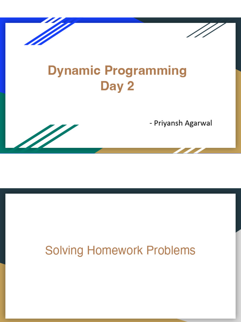Dynamic Programming _ Day 2 | PDF | Dynamic Programming | Mathematical ...