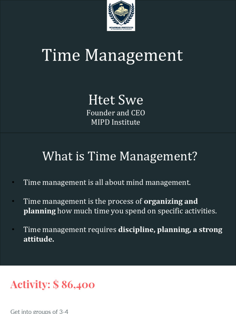 Day 1 Time Management | PDF