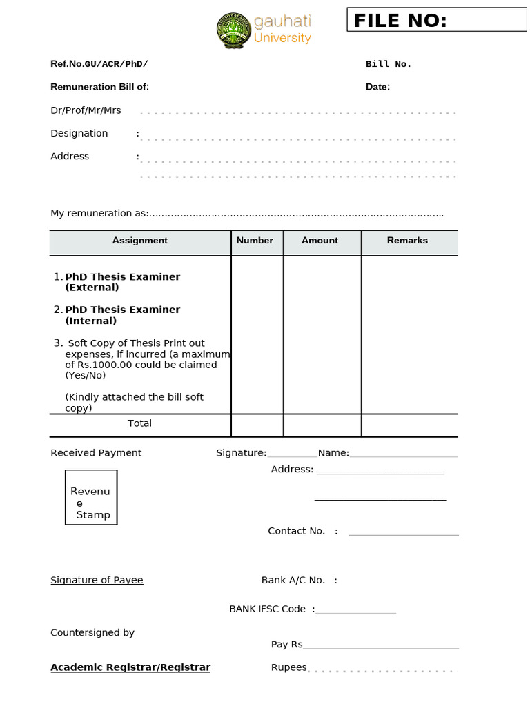 Remuneration Form | PDF