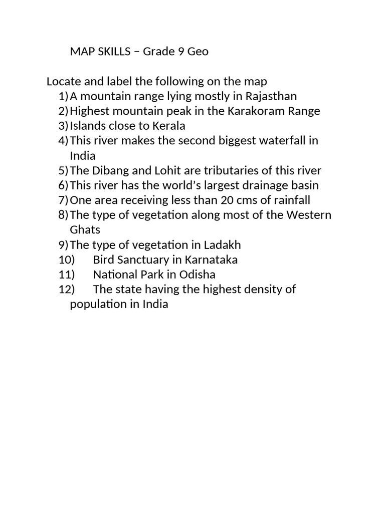 Map Skills | PDF