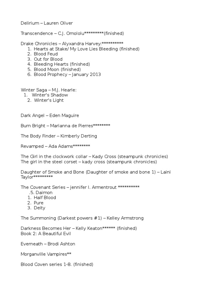 Young Adult Fantasy Series Overview | PDF | Mystery, Thriller & Crime ...