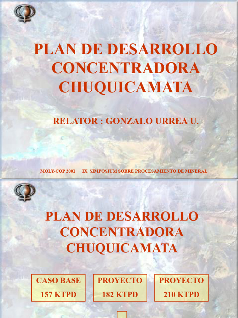 Plan de Desarrollo Planta Concentradora | PDF | Cobre | Materiales