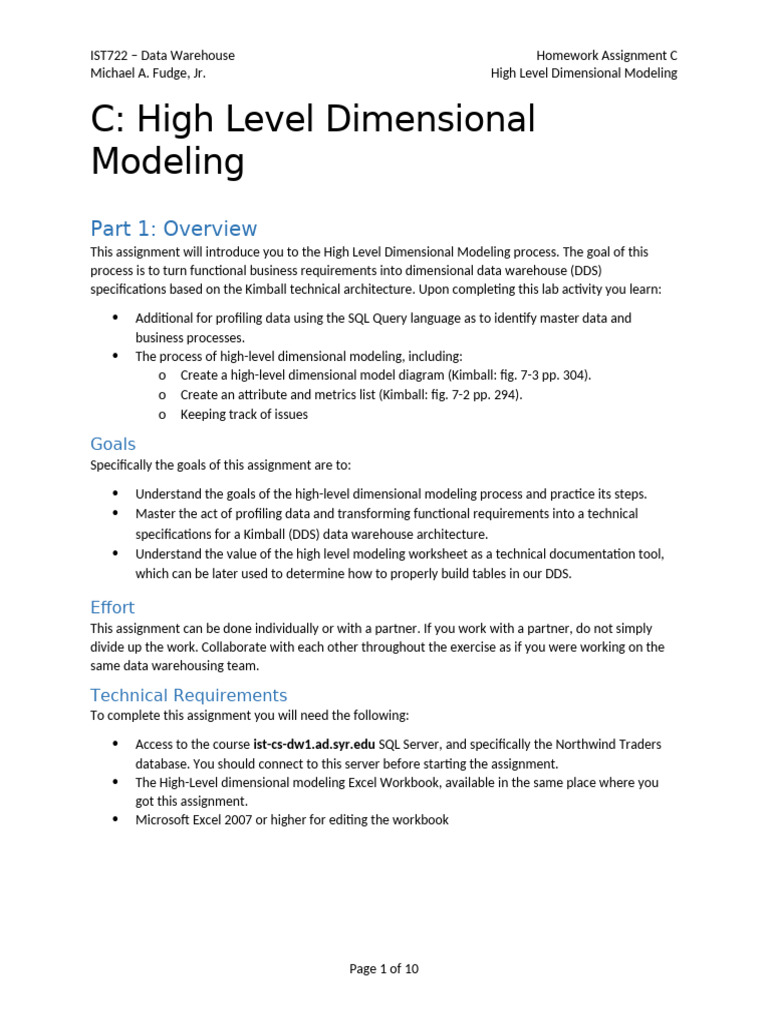 C - High Level Dimensional Modeling 3 | PDF | Data Warehouse | Databases