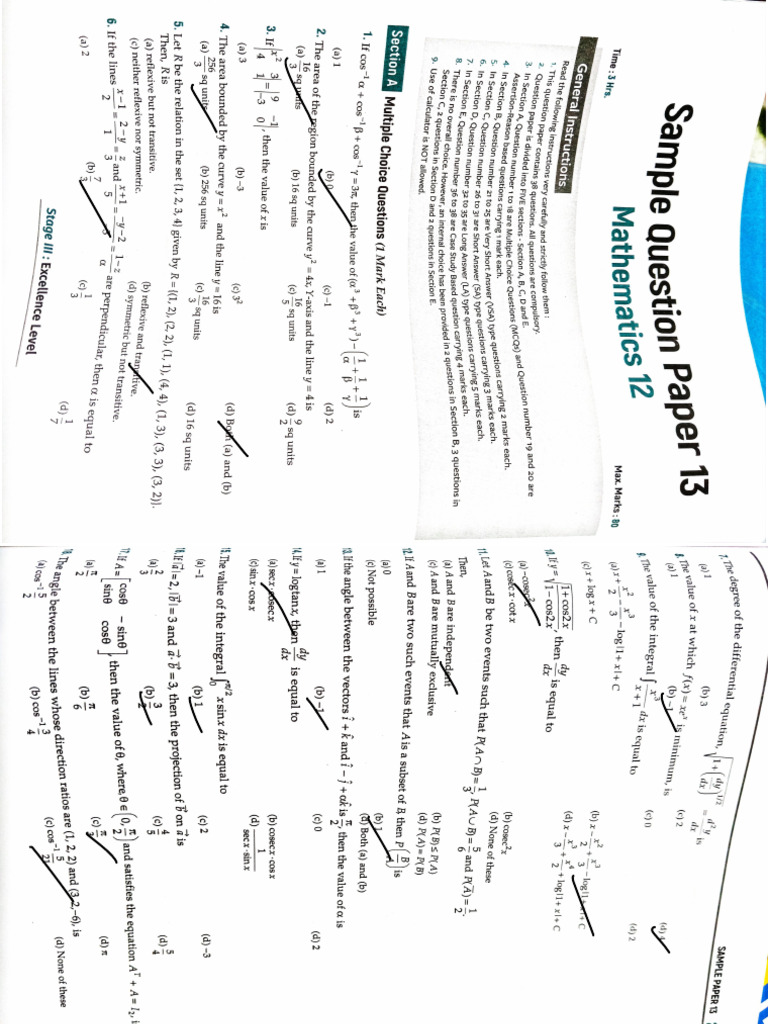 Sample Paper 13 | PDF