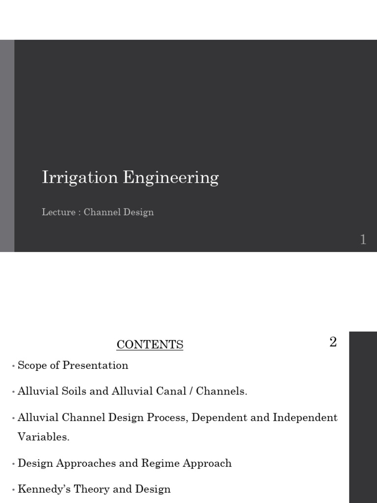 Channel Design - Grand Lecture | PDF | Discharge (Hydrology ...