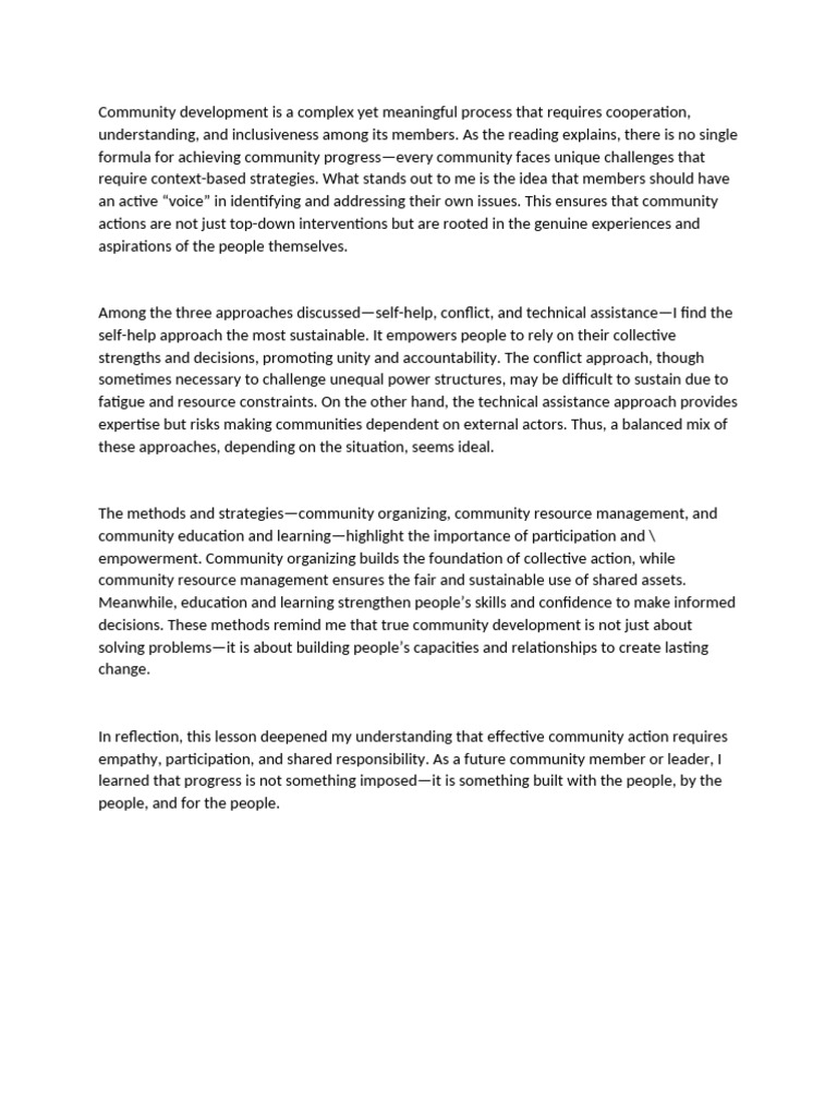 Community Development Is A Complex Yet Meaningful Process That Requires ...