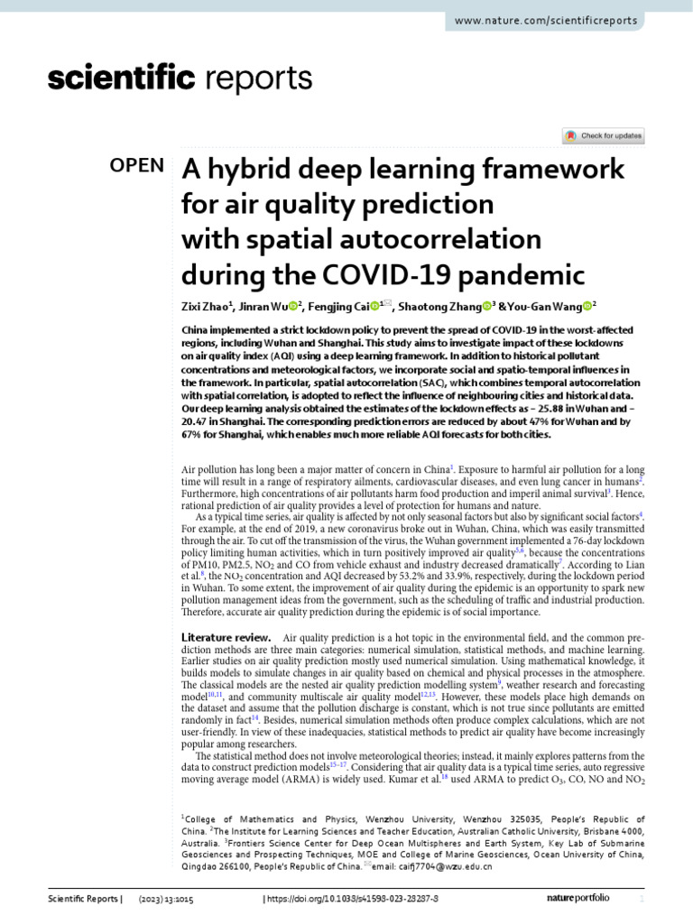 A Hybrid Deep Learning Framework For Air Quality Prediction With ...