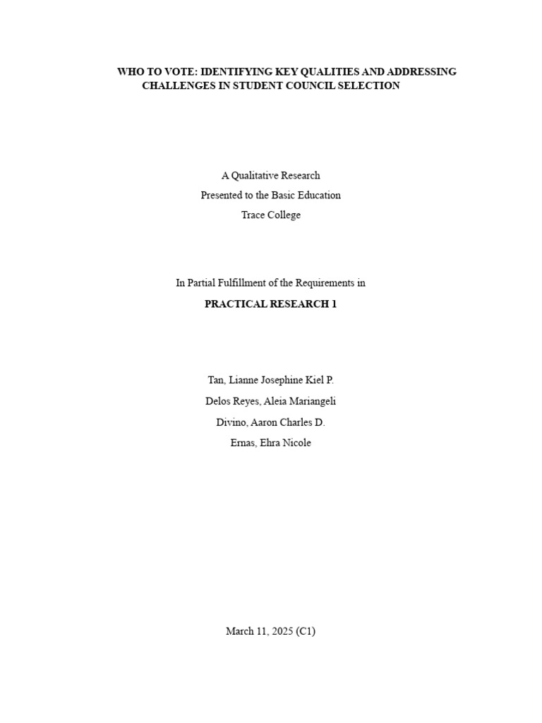 Qualitative Research - CHAPTER-1 Format | PDF | Leadership | Elections