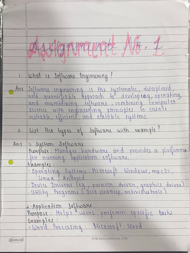 SE Assignment 1 | PDF