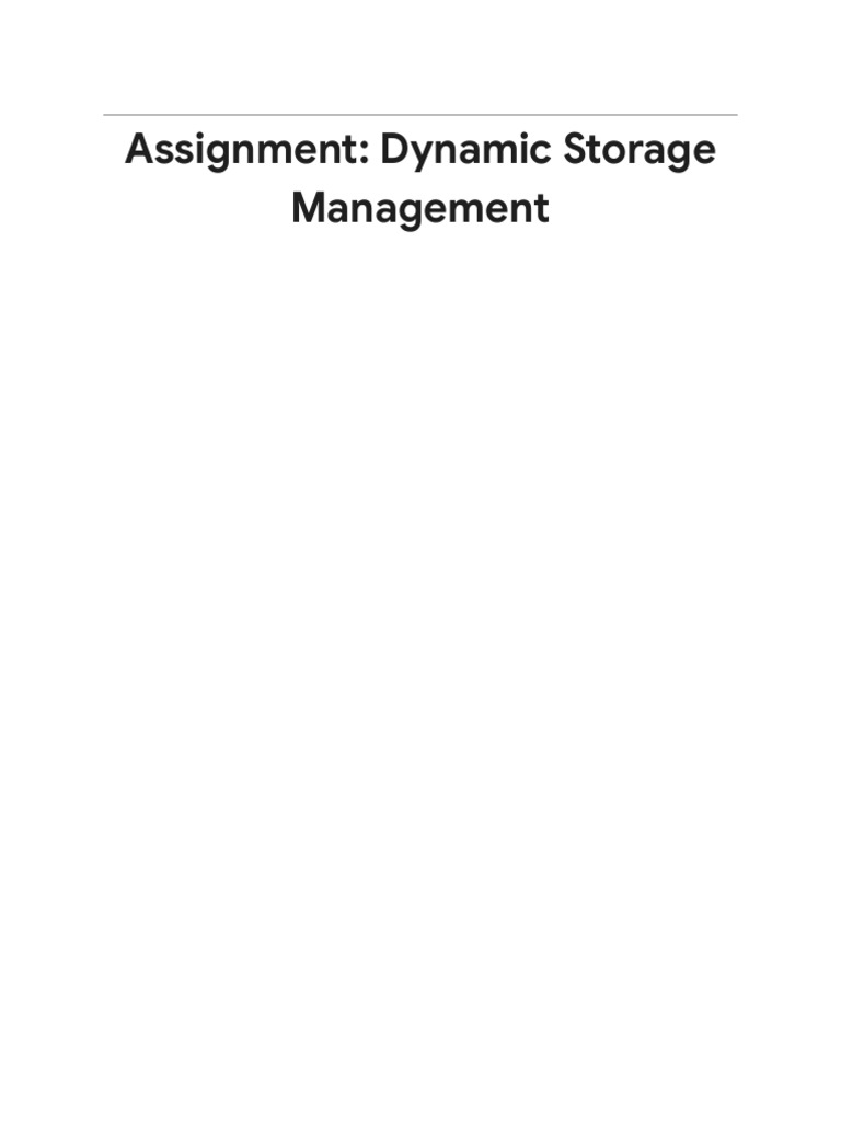 Dynamic Storage Management Yasmine | PDF | Software Engineering ...