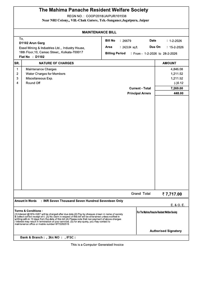 Bank & Branch:, A/c NO:, IFSC | PDF