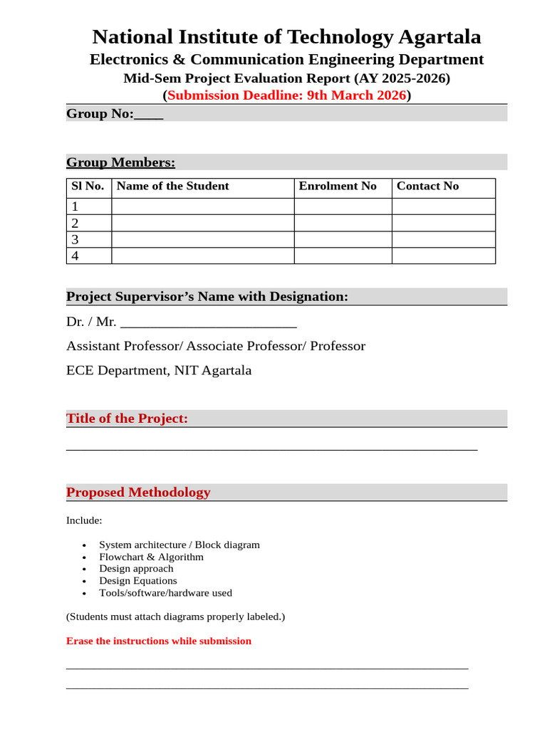 Mid-Sem Project Evaluation Report 2026 | PDF | Computing