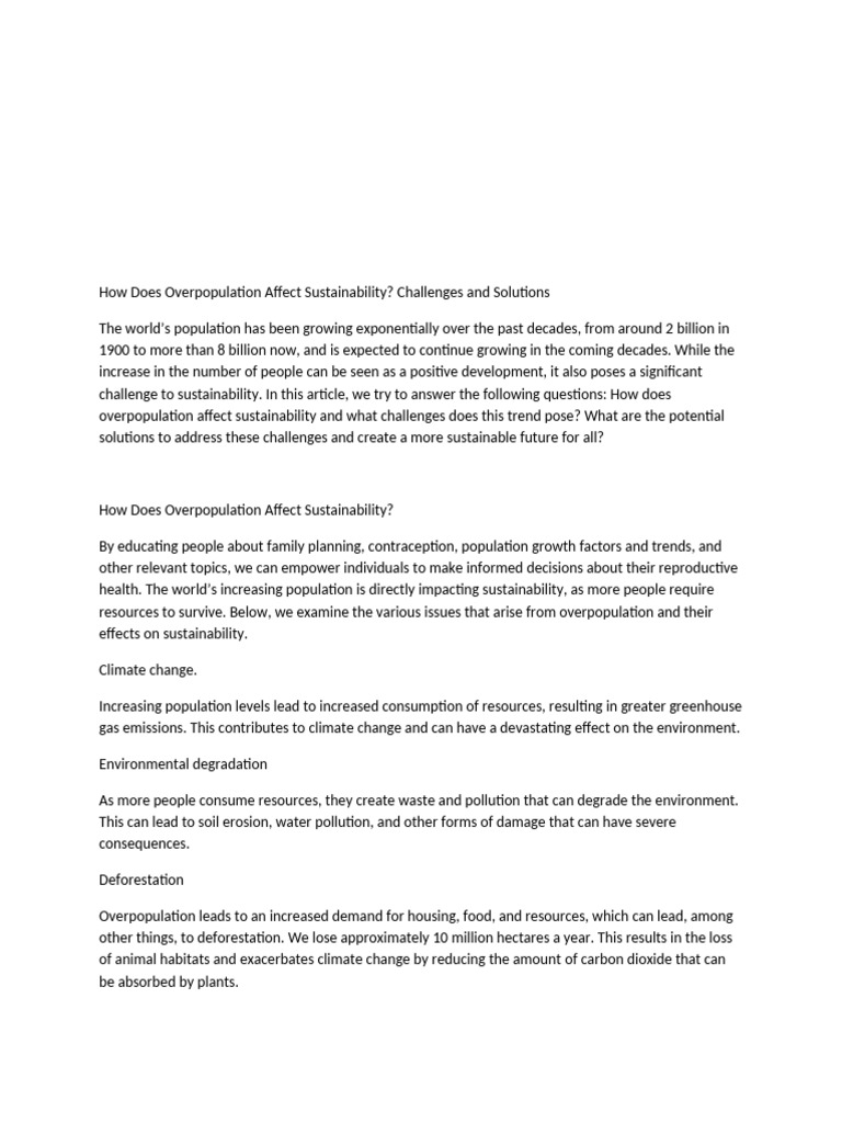debr work | PDF | Human Overpopulation | Sustainability