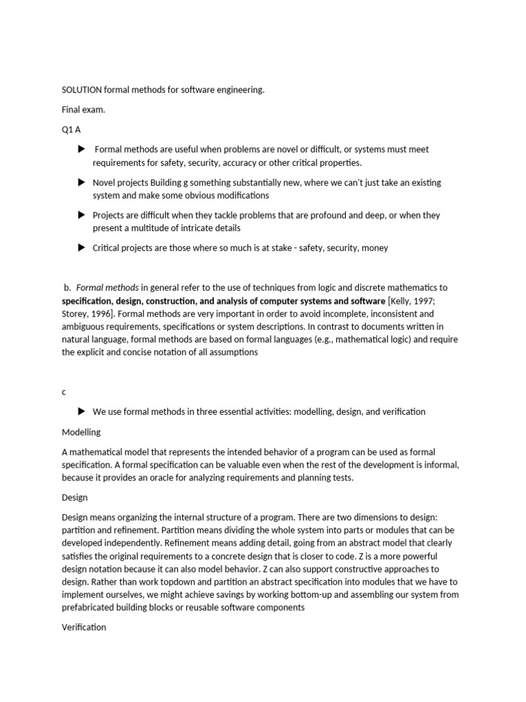 Formal Methods - Final Term Exam 2021 Solution | PDF | Formal Methods ...
