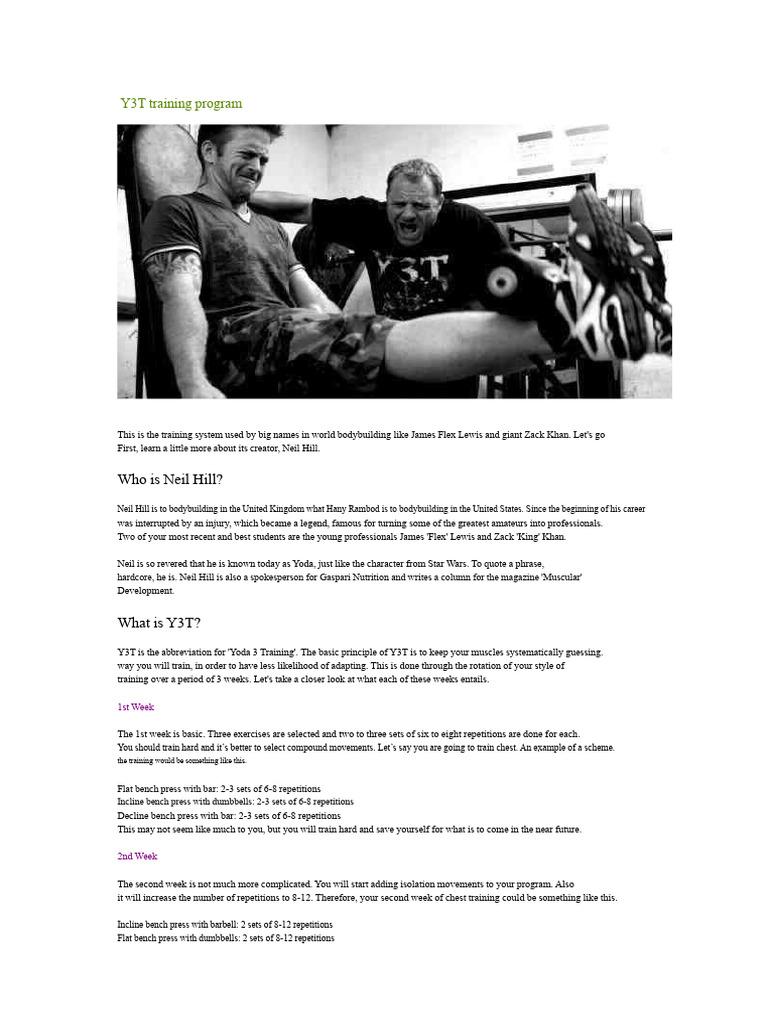 Y3T Training Program | PDF | Strength Training | Weight Training