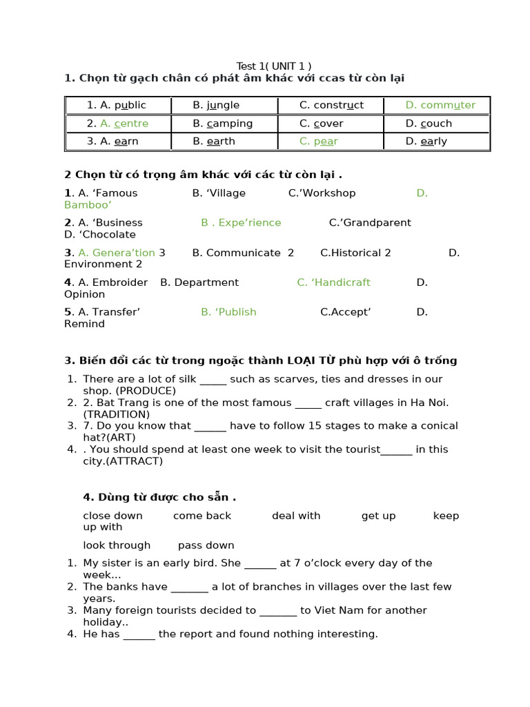 Test 1-UNIT 1 | PDF