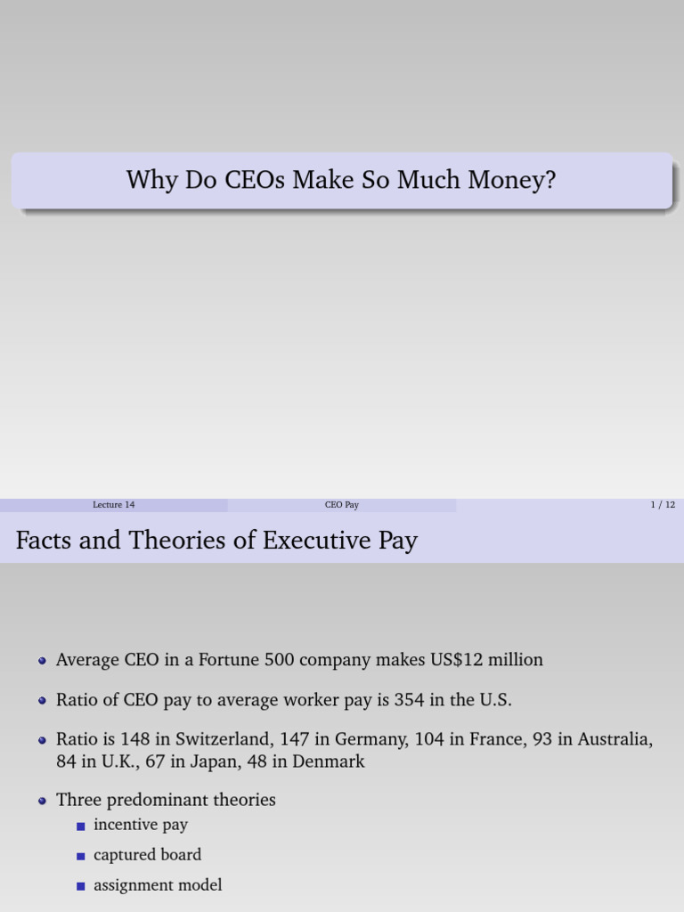 Why Do CEOs Make So Much Money | PDF | Production Function | Economies