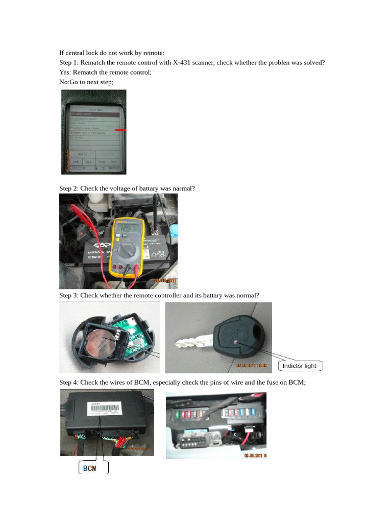 Central Lock Do Not Work | PDF