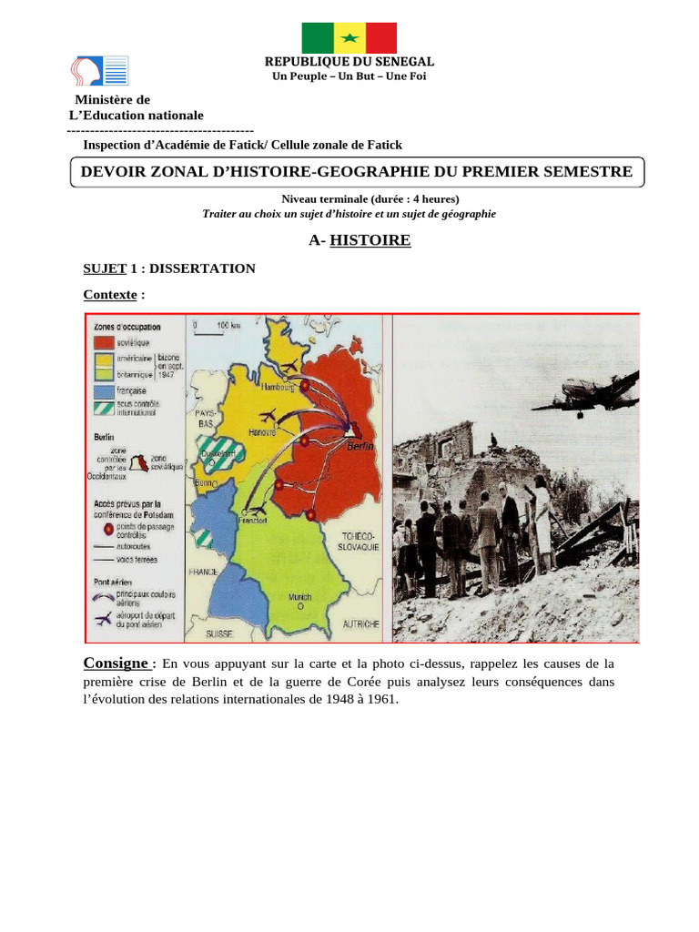 Devoir Zonal Terminal Validé | PDF | Relations internationales