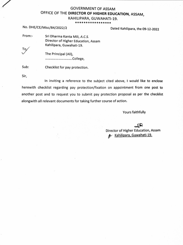 Check List1 09-Dec-2022 16-44-30 Pay Protection | PDF
