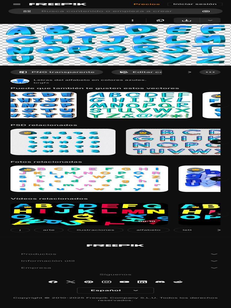 Letras Del Alfabeto en Colores Azules. Vector Gratuito | PDF