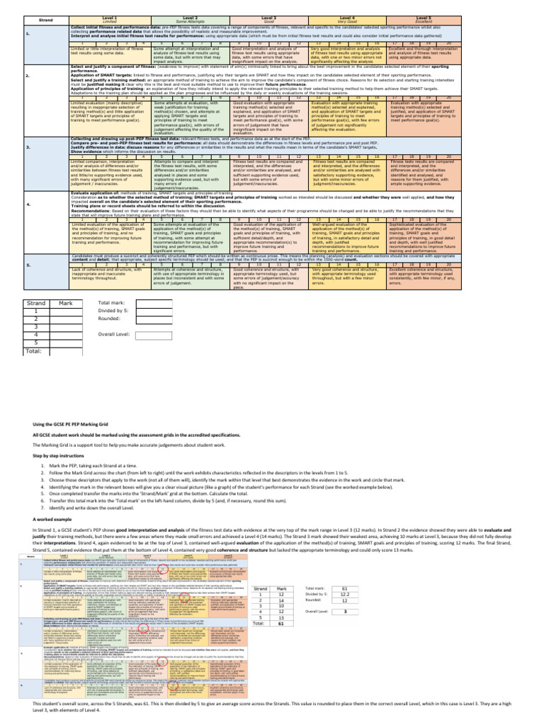 2023 PEP Marking Grid v1 | PDF | Evaluation | Reason