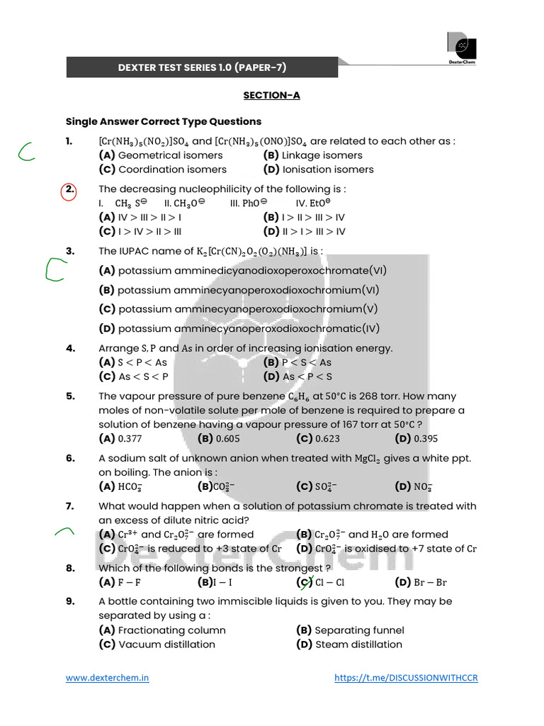 Full Test-7(Question+ Answer Key) | PDF