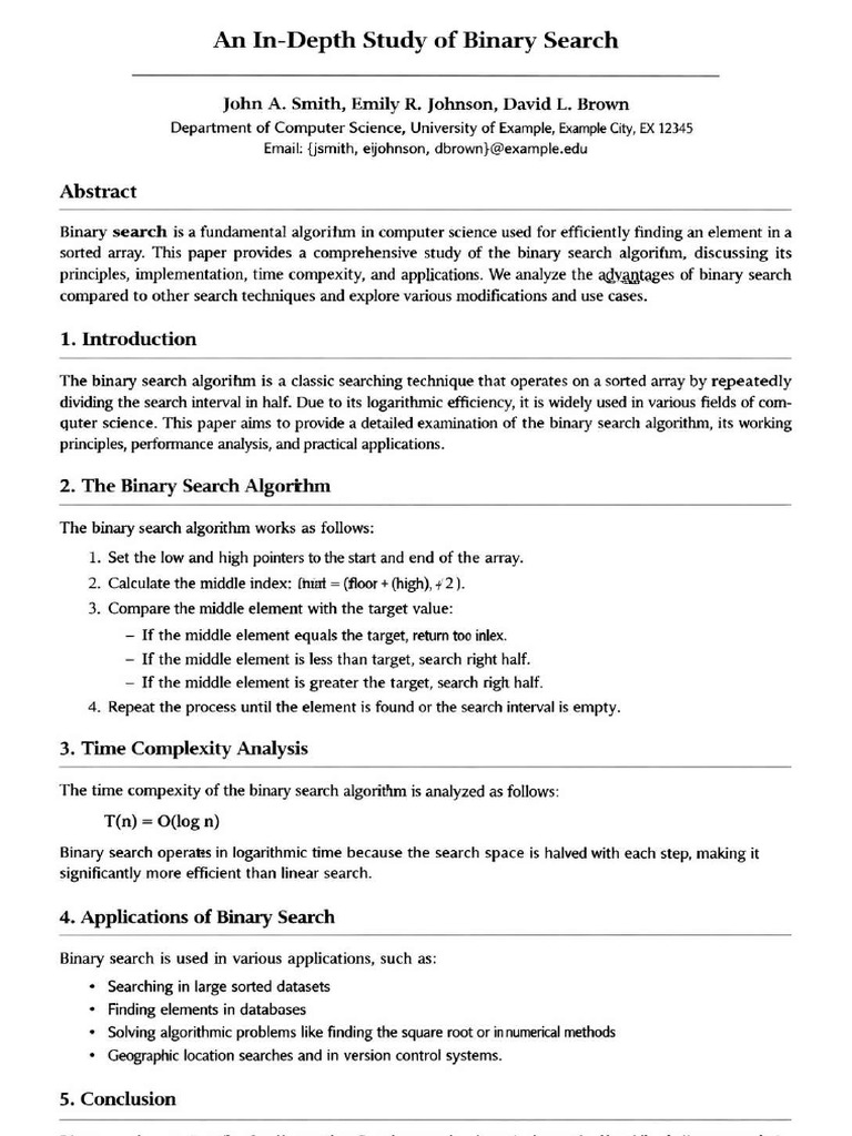 Shaleem Reseach Parep On Binary Search | PDF