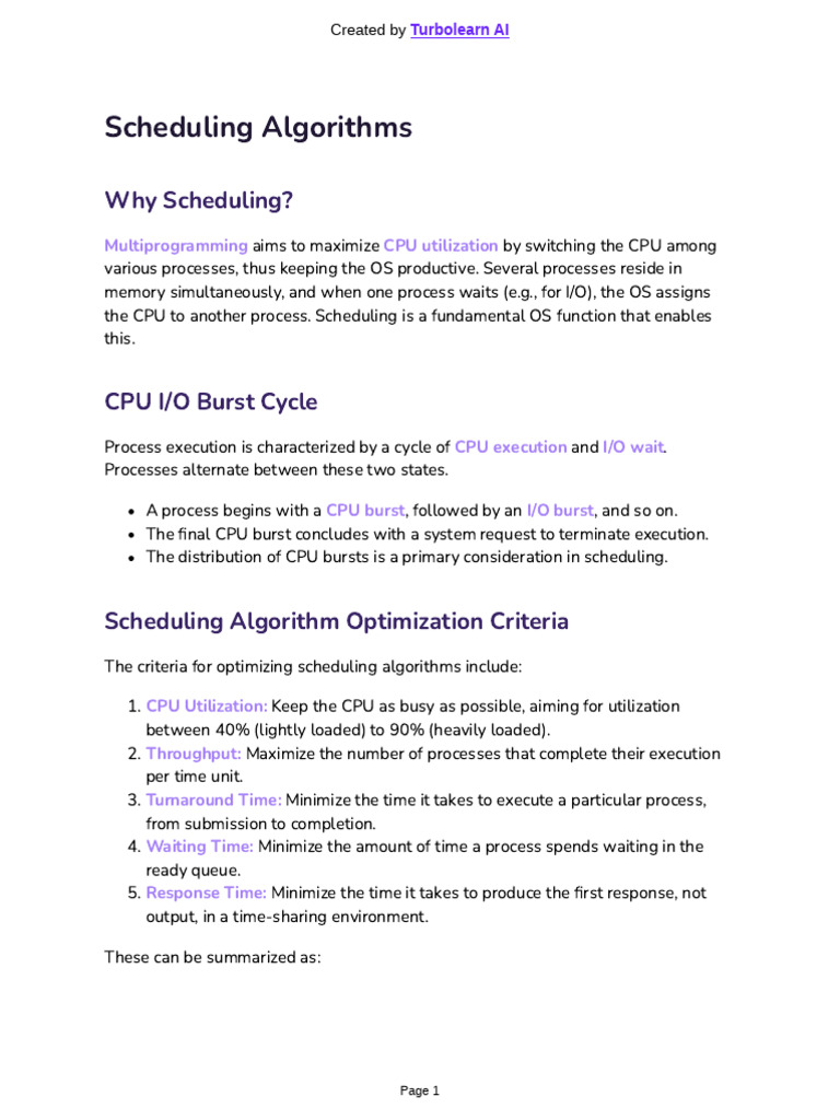 OS 2.2 and 2.3 Short Notes | PDF | Scheduling (Computing) | Thread ...
