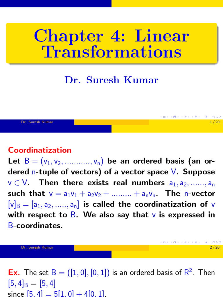 Chap4 (Linear Transformations) | PDF | Basis (Linear Algebra) | Linear Map