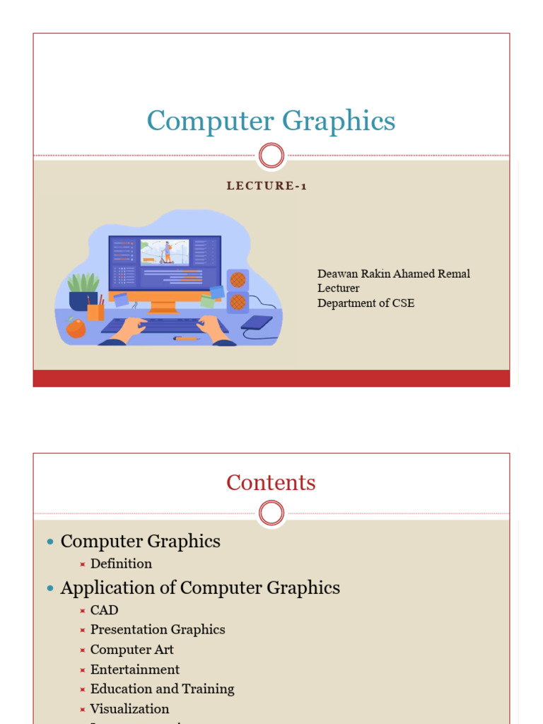 Lecture-1_Introduction to Computer Graphics | PDF | Computer Graphics ...