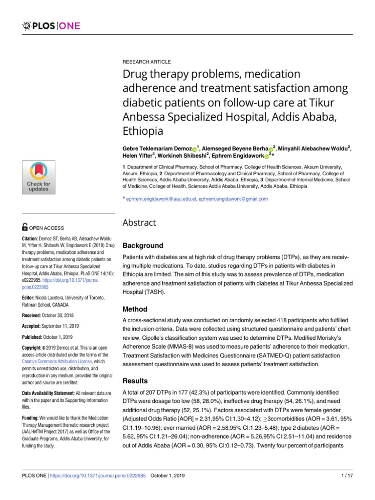 1. Drug Therapy Problem | PDF | Glycated Hemoglobin | Diabetes