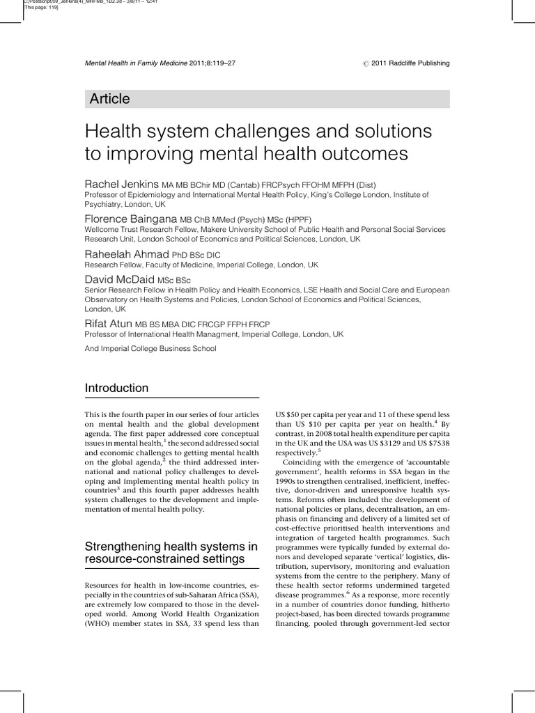 MHFM-08-119 | PDF | Mental Disorder | Mental Health