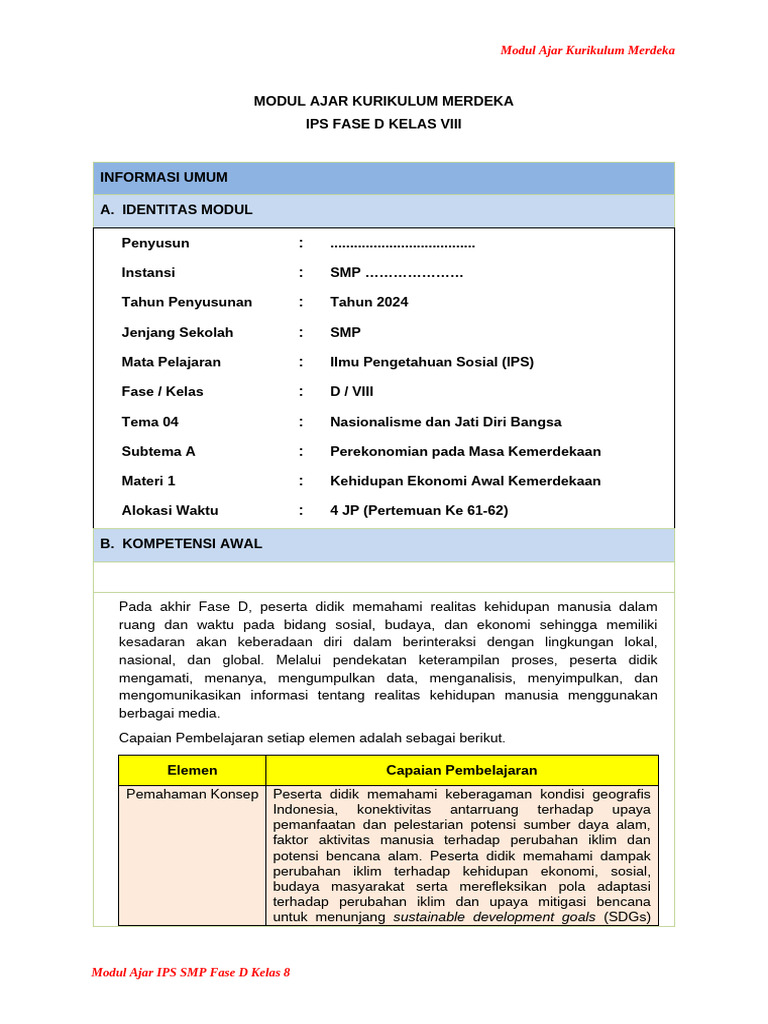 Modul Ajar Tema 04 | PDF