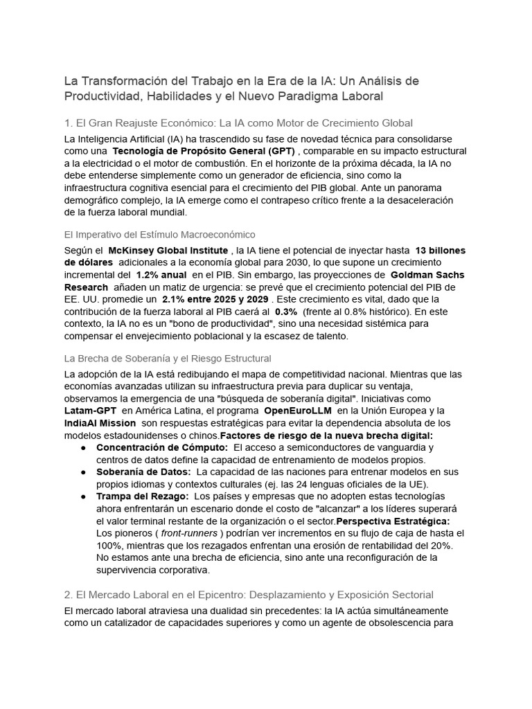 La Transformación Del Trabajo en La Era de La IA - Un Análisis de ...