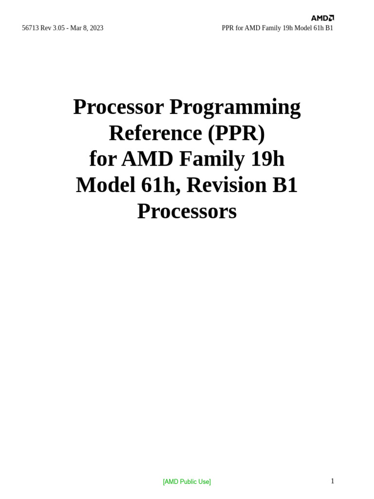 Processor Programming Reference (PPR) For AMD Family 19h Model 61h ...