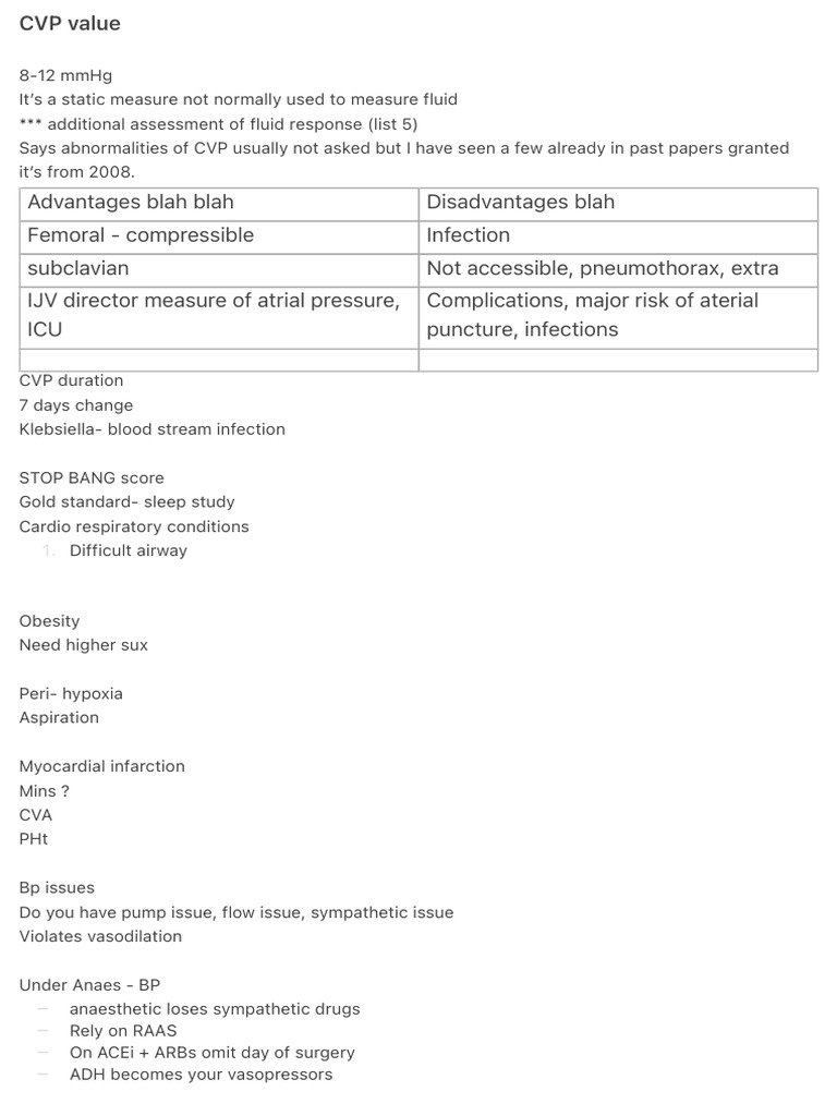 CVP value | PDF | Blood Pressure | Physiology