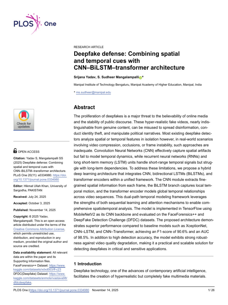 Deepfake Defense Paper 3 | PDF | Deep Learning | Machine Learning