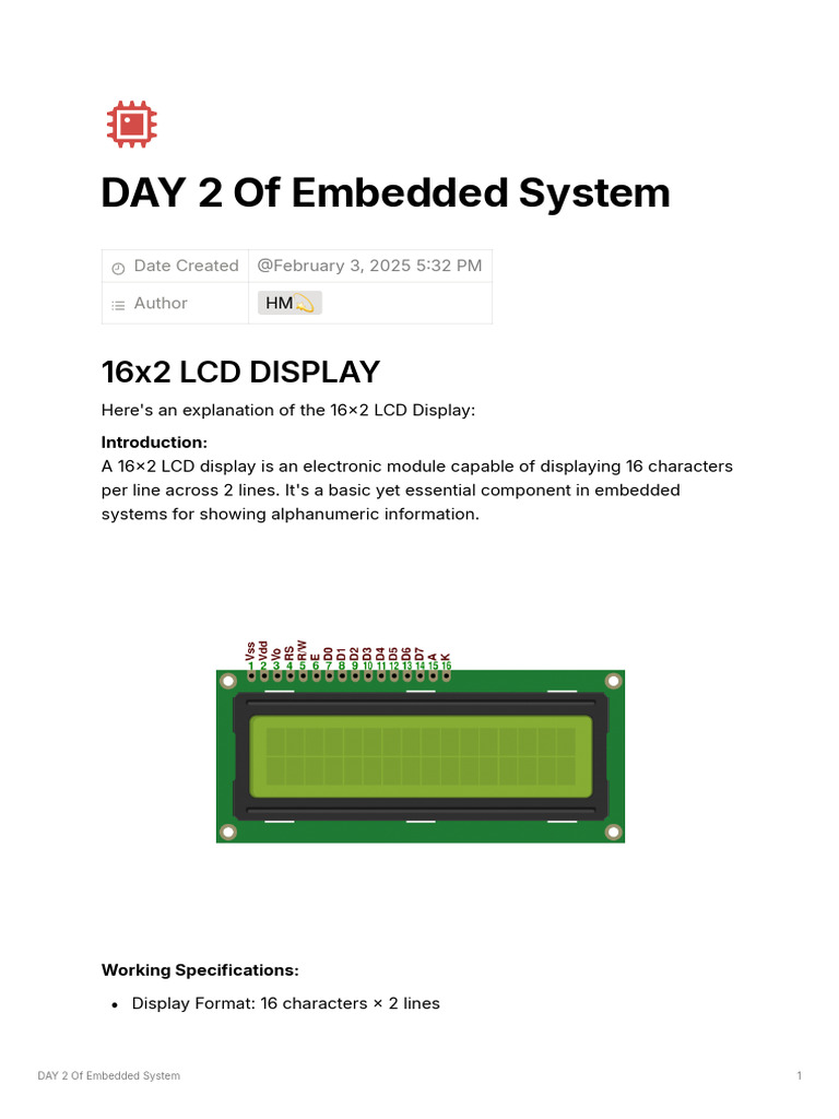 Day 2_ Lcd Display | PDF