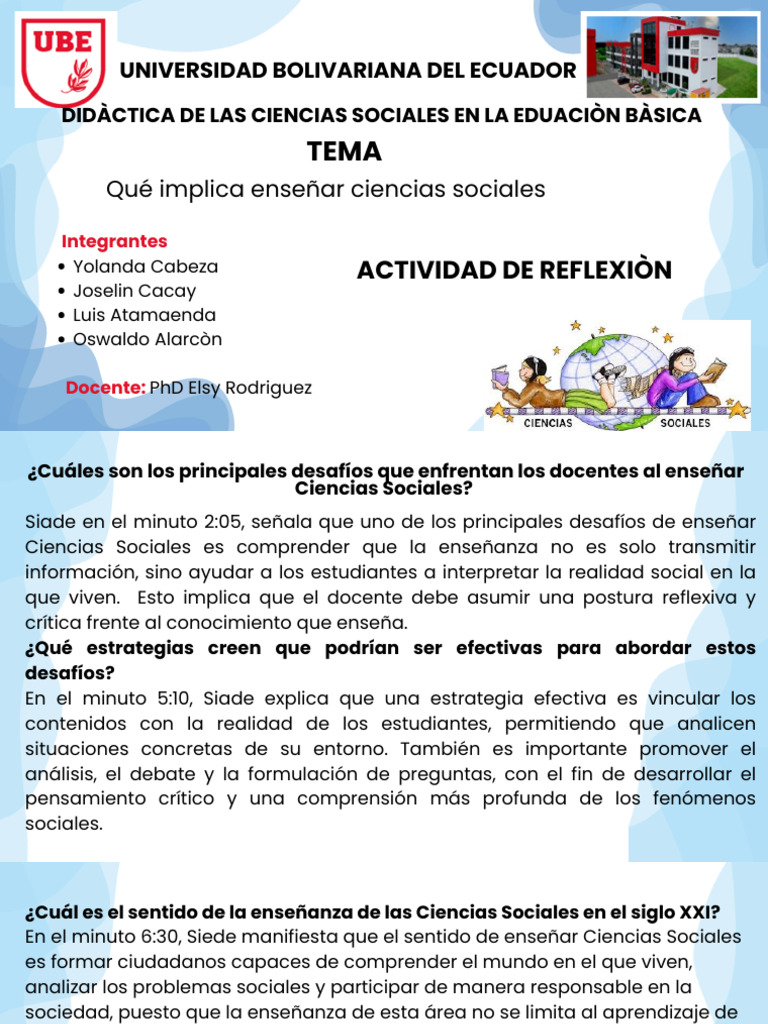 Didàctica de Las Ciencias Sociales en Educación General Básica | PDF ...