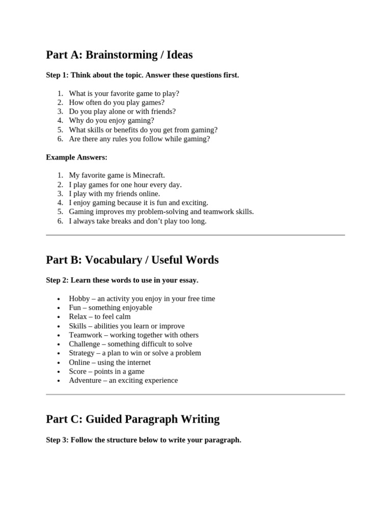 Hobby Writing Practice | PDF