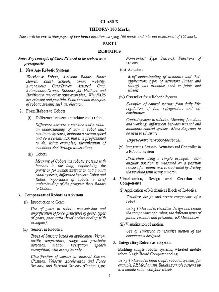 X 66 Syllabus ICSE Robotics-AI | PDF | Artificial Intelligence ...